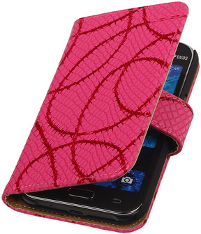 Fuchsia Basketbal Hoesje Samsung Galaxy J1 Booktype Wallet Cover