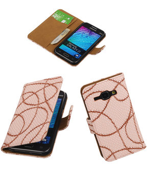 Licht Roze Basketbal Hoesje Samsung Galaxy J1 Booktype Wallet Cover