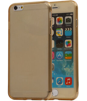 Transparant Goud Voor en Achter TPU Hoesje Apple iPhone 6/6s Plus