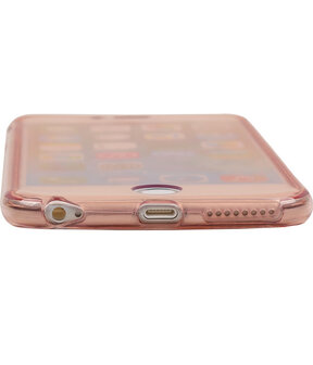 Transparant Roze Voor en Achter TPU Hoesje Apple iPhone 6/6s Plus