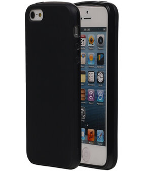 Apple iPhone 5/5S TPU Hoesje Transparant Zwart