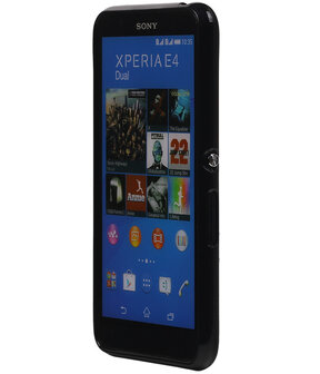 Sony Xperia E4 TPU Hoesje Transparant Zwart