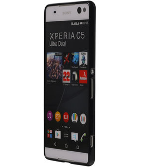 Sony Xperia C5 Ultra TPU Hoesje Transparant Zwart