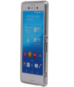 Sony Xperia M4 Aqua TPU Hoesje Transparant Wit