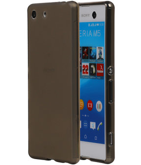 Sony Xperia M5 TPU Hoesje Transparant Grijs