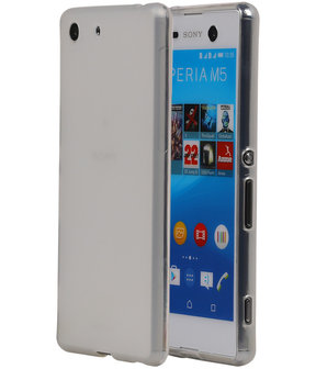Sony Xperia M5 TPU Hoesje Transparant Wit