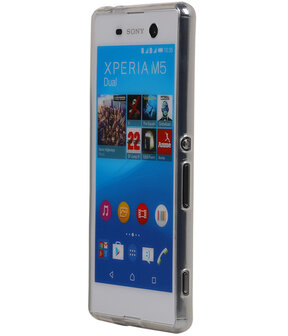 Sony Xperia M5 TPU Hoesje Transparant Wit