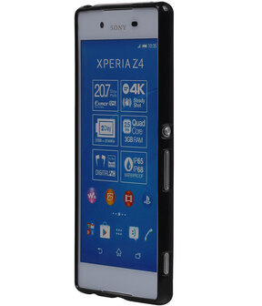 Sony Xperia Z4 TPU Hoesje Transparant Zwart