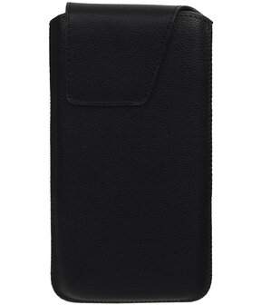 iPhone 6/6s - Leder look insteekhoes/pouch model 1 - Zwart i6