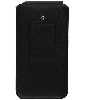 iPhone 6/6s - Leder look insteekhoes/pouch model 1 - Zwart i6