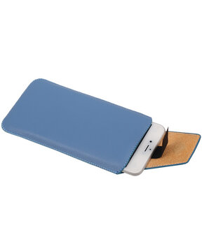 iPhone 6/6s - Leder look insteekhoes/pouch model 1 - Blauw i6