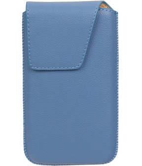 Samsung Galaxy S2/S2 Plus i9100 - Leder look insteekhoes/pouch Model 1 - Blauw S