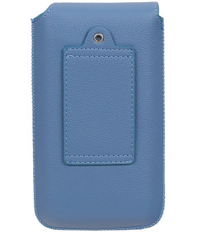 Samsung Galaxy S2/S2 Plus i9100 - Leder look insteekhoes/pouch Model 1 - Blauw S