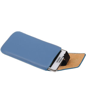 Samsung Galaxy S2/S2 Plus i9100 - Leder look insteekhoes/pouch Model 1 - Blauw S