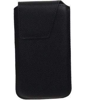 Samsung Galaxy S4 i9500 - Leder look insteekhoes/pouch Model 1 - Zwart M