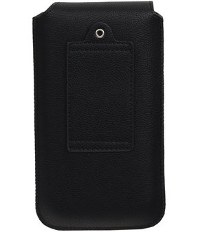 Samsung Galaxy S4 i9500 - Leder look insteekhoes/pouch Model 1 - Zwart M