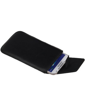 Samsung Galaxy S4 i9500 - Leder look insteekhoes/pouch Model 1 - Zwart M