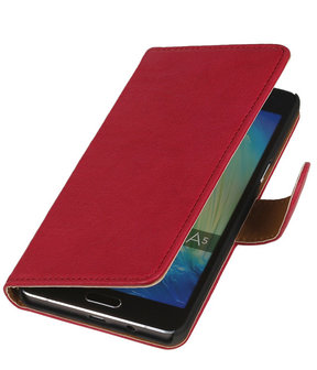 Roze​ Echt Leer Booktype Samsung Galaxy J1 Wallet Cover Hoesje