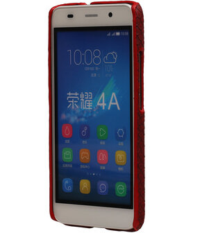 Rood Slang Hardcase Backcover Huawei Honor Y6 Hoesje