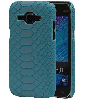 Blauw Slang Hardcase Backcover Samsung Galaxy J1 Hoesje