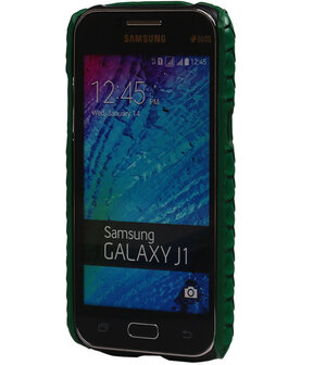 Groen Slang Hardcase Backcover Samsung Galaxy J1 Hoesje