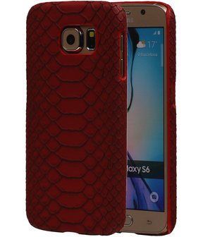 Rood Slang Hardcase Backcover Samsung Galaxy S6 Hoesje