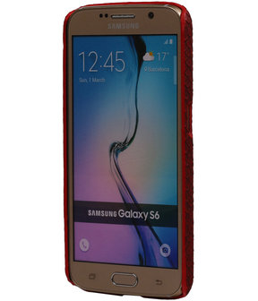Rood Slang Hardcase Backcover Samsung Galaxy S6 Hoesje