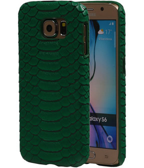 Groen Slang Hardcase Backcover Samsung Galaxy S6 Hoesje