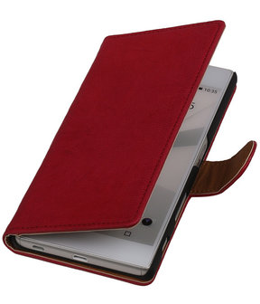 Roze Echt Leer Booktype Huawei P8 Lite Wallet Cover Hoesje