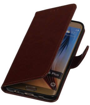 Bruin Smartphone TPU Booktype Samsung Galaxy S6 Edge Plus Wallet Cover Hoesje