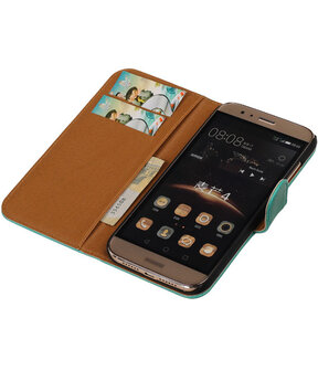 Groen Pull-Up PU Hoesje Huawei G8 Booktype Wallet Cover