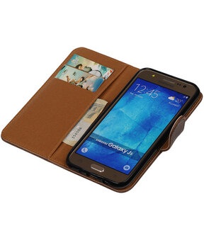 Mocca Pull-Up PU Hoesje Samsung Galaxy J5 Booktype Wallet Cover