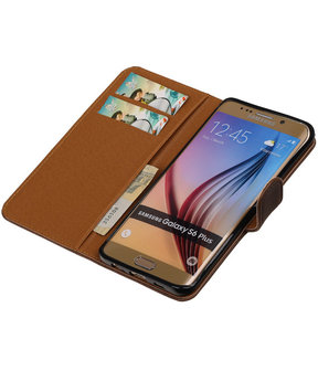 Mocca Pull-Up PU Hoesje Samsung Galaxy S6 Edge Plus Booktype Wallet Cover