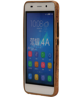 Licht Bruin Hout Design TPU Cover Case voor Huawei Honor Y6 Hoesje
