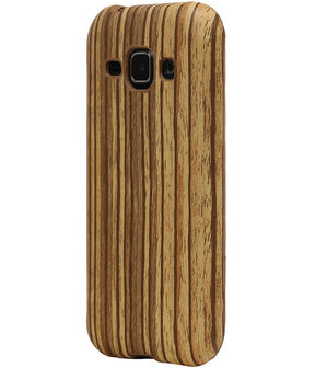 Verticale Hout TPU Cover Case voor Samsung Galaxy J1 Hoesje