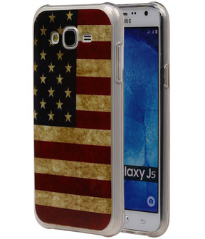 Amerikaanse Vlag TPU Cover Case voor Samsung Galaxy J5 Hoesje