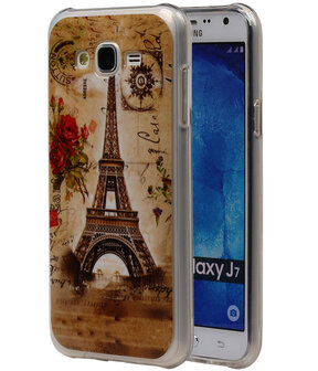 Eiffeltoren TPU Cover Case voor Samsung Galaxy J7 Hoesje