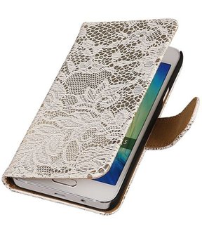 Wit Lace Booktype Samsung Galaxy A3 2016 Wallet Cover Hoesje