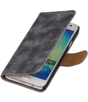 Grijs Mini Slang Booktype Samsung Galaxy A3 2016 Wallet Cover Hoesje