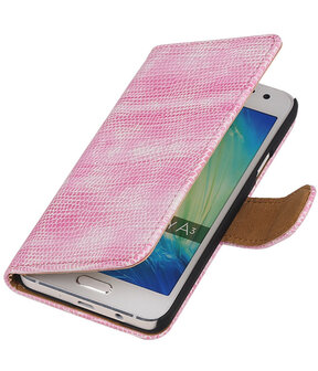 Roze Mini Slang Booktype Samsung Galaxy A3 2016 Wallet Cover Hoesje