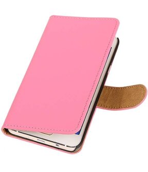 Roze Effen Booktype Samsung Galaxy A3 2016 Wallet Cover Hoesje