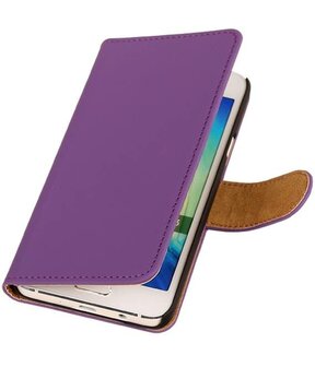 Paars Effen Booktype Samsung Galaxy A3 2016 Wallet Cover Hoesje