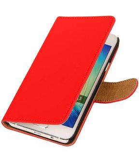 Rood Effen Booktype Samsung Galaxy A3 2016 Wallet Cover Hoesje