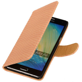 Roze Slang Booktype Samsung Galaxy A3 2016 Wallet Cover Hoesje