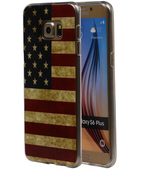 Amerikaanse Vlag TPU Cover Case voor Samsung Galaxy S6 Edge Plus Hoesje