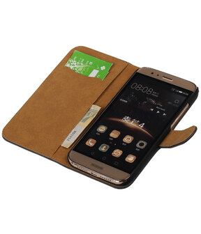 Grijs Bark Hout Booktype Huawei G8 Wallet Cover Hoesje