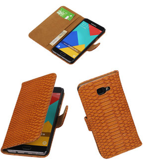 Bruin Slang Booktype Samsung Galaxy A5 2016 Wallet Cover Hoesje