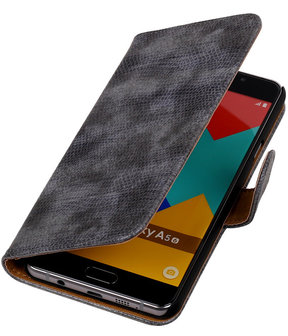 Grijs Mini Slang Booktype Samsung Galaxy A5 2016 Wallet Cover Hoesje