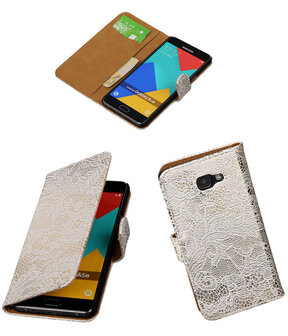 Wit Lace Booktype Samsung Galaxy A5 2016 Wallet Cover Hoesje