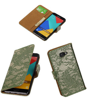 Donker Groen Lace Booktype Samsung Galaxy A5 2016 Wallet Cover Hoesje